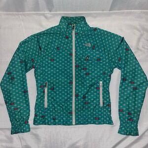 The North Face Jacket Womens Small Green Pink Wind Breaker Spring Lightweight
